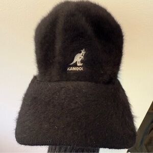 Vintage KANGOL Angora Furgora Cap Black Fuzzy Hat S/M Y2K Hip Hop Iconic
